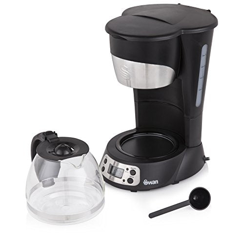 - Swan Programmable Coffee Maker | Keep Warm Function | LCD Timer | 750ml | 700W | Black -