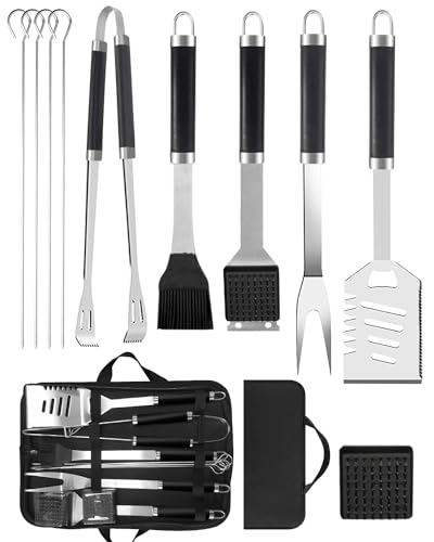 - Trongle BBQ Tools Set | 11pcs | Stainless Steel BBQ Utensils Set | Heat Resistant Handles| BBQ Accessories  -
