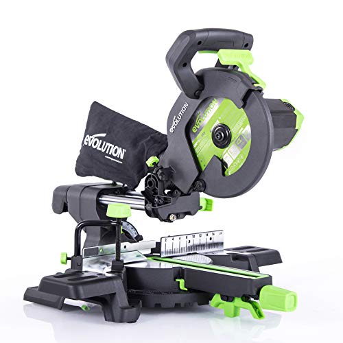 - Evolution Power Tools F210SMS Sliding Mitre Saw | Multi-Material Cutting | 45 Degree Bevel | 50 Degree Mitre | 230 mm Slide | 1200 W | 230 V -