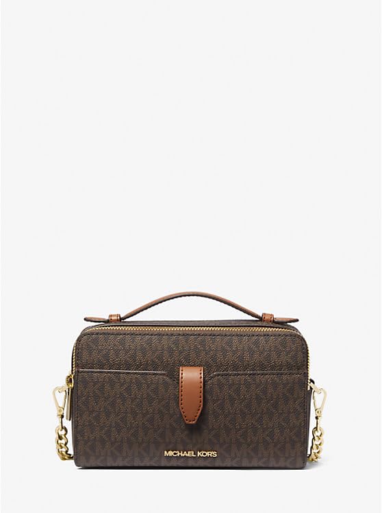 - Michael Kors Medium Double Zip Phone Crossbody | Brown -