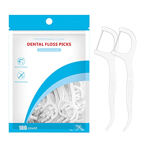 - Kafeiya 100pcs Floss Picks | Dental Floss Picks | Disposable Portable Floss Sticks -