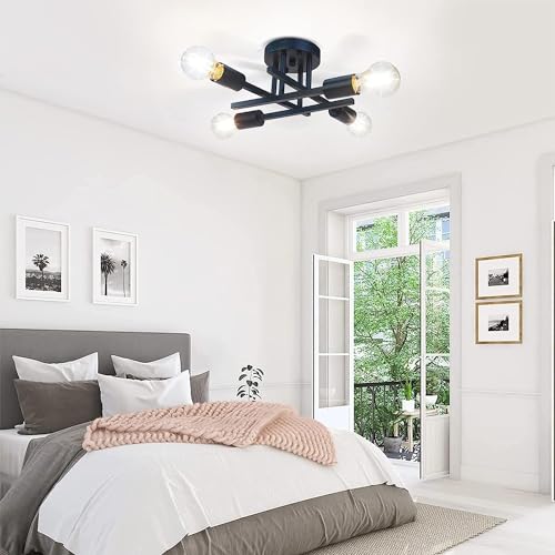 - Licperron Vintage Ceiling Light | Vintage Semi Flush Mount | 4 Light Ceiling Light -