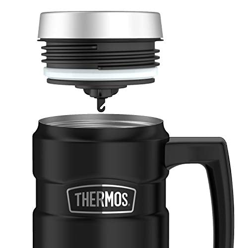 - Thermos Stainless King Travel Mug | Matt Black | 470 ml -