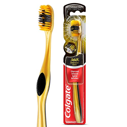 COLGATE 360 Degree Charcoal Soft Toothbrush 100 g, Gold, 1 Count