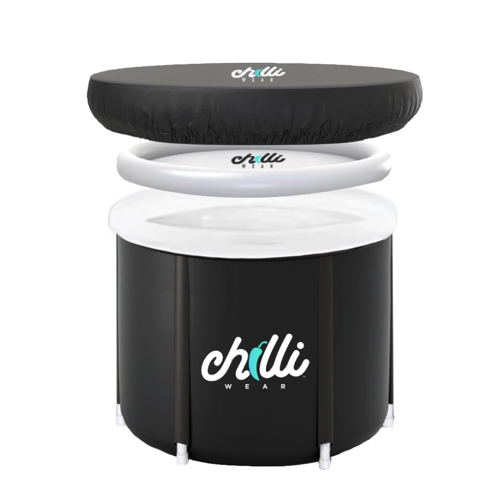 Chilli Wear Ice Bath: Large 470 LitreOutdoor Cold Plunge Therapy Tub, Spacious Recovery Pod with Lid, All-Weather Protection, Portable & Versatile for Ultimate Ice Bath Experience!