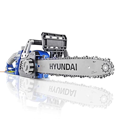 - Hyundai 1600w / 230v | 14" Bar Powerful Electric Chainsaw | Lightweight | 3m Power Cable | Automatic Chain Lubrication | Easy to Use Corded Chain Saw -