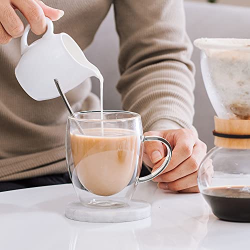 - LIBWYS 6 Pack Double Walled Coffee Cups Glasses Mugs | Cappuccino Latte Tea Cups with Handle -