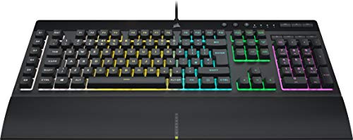 CORSAIR K55 RGB PRO Membrane Wired Gaming Keyboard – IP42 Dust and Spill-Resistant – 6 Macro Keys with Elgato Integration – iCUE Compatible – QWERTY UK – PC, Mac, Xbox – Black