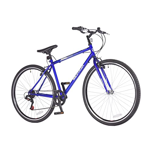 - Wildtrak - Steel Trekking Bike, Adult, 700C, 6 Speed - Blue