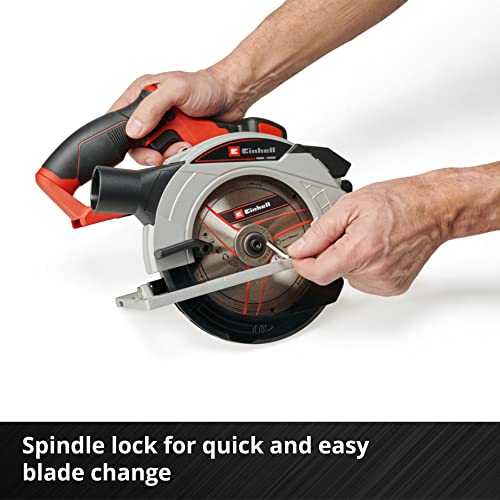 - Einhell Power X-Change 165mm Cordless Circular Saw | 18V Rotary Wood Saw | Tool-Free Adjustment | LED | Dust Extraction | TE-CS 18/165-1 Li Solo Electric Saw | (Battery Not Included) -