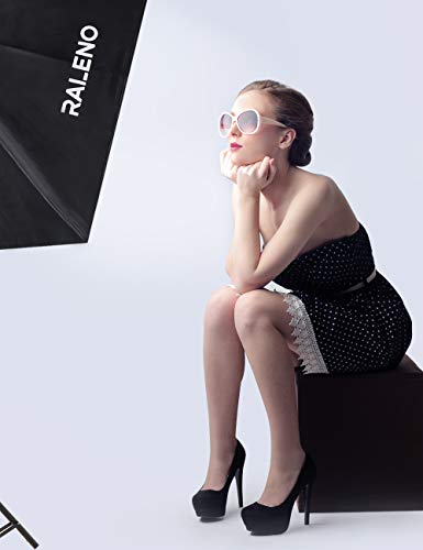 - RALENO® Softbox Lighting Kit | 2×20’’×20’’ Photography Studio Lighting with 50W 5500K LED Bulbs -