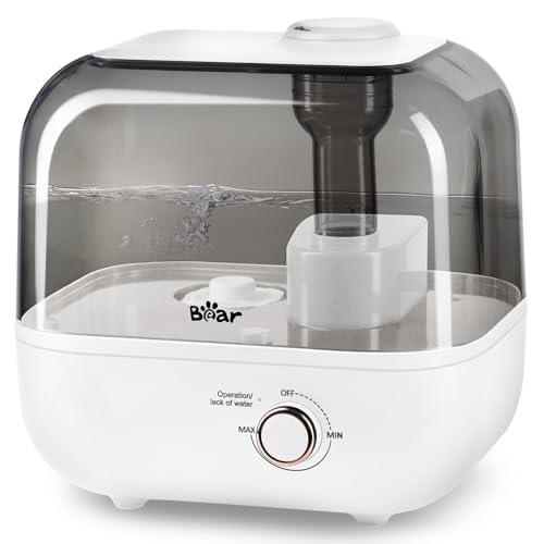 Bear 5L Top Fill Humidifier for Bedroom, 35-Hour Run Time, with Aromatherapy Tray, Ultra Quiet, 360° Expandable Steam Nozzle,Automatic Shut Off, White