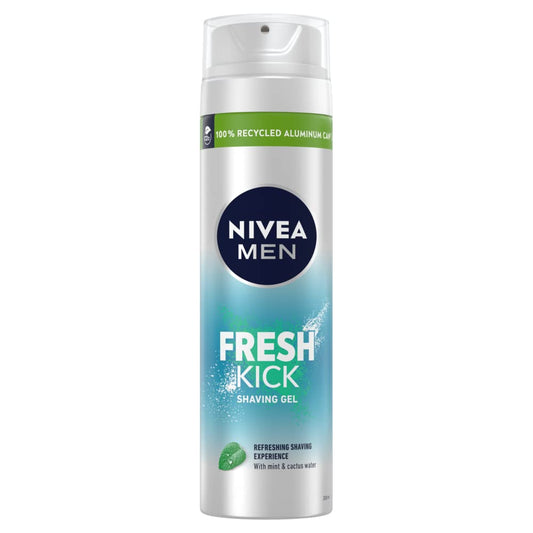 - NIVEA MEN Fresh Kick Shaving Gel | (200ml) | Refreshing Shaving Gel -