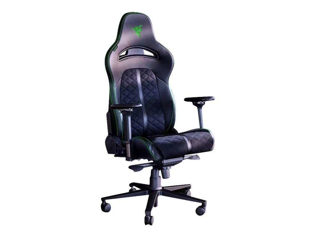 - Razer Enki | Gaming Chair With Integrated Lumbar Support | Foam Padding | Head Cushion | Height Adjustable | Green -