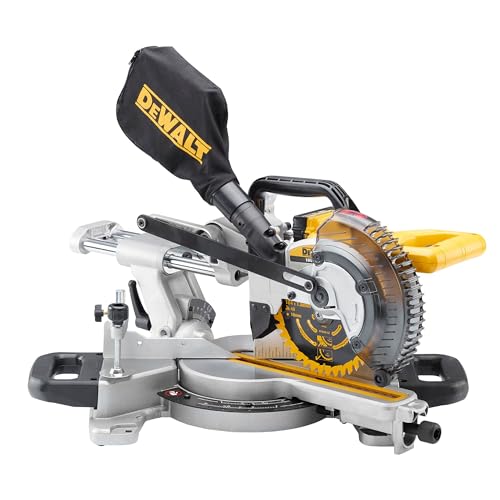 DEWALT DCS365N-XJ XR 184 mm Mitre Saw with XPS-Bare Unit, 590 W, 18 V, Yellow