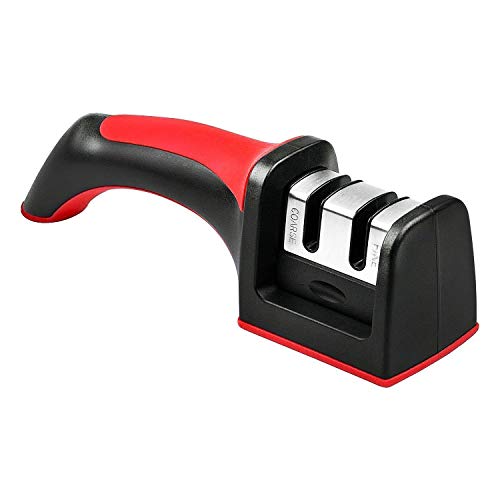 - Wellehomi Knife Sharpener, Premium Two Stages Manual Sharpener