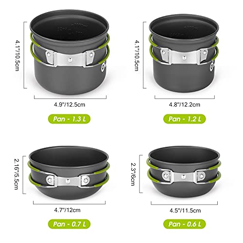 - Odoland Multi-PCS Camping Pan Set -