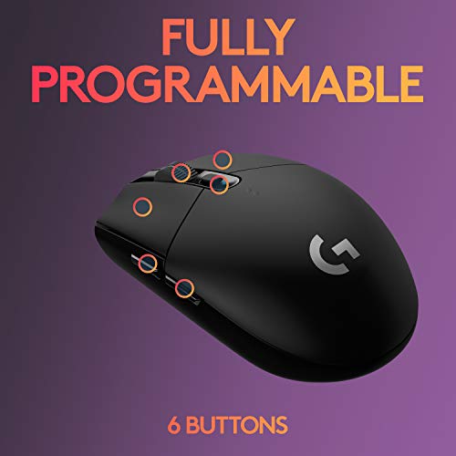 - Logitech G305 LIGHTSPEED Wireless Gaming Mouse | HERO 12K Sensor | 12,000 DPI | Lightweight | 6 Programmable Buttons -