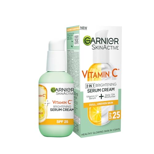 - Garnier Vitamin C Serum Cream | 2in1 Formula With 20% Vitamin C serum & SPF 25 Moisturiser -