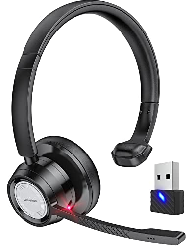 - Link Dream Bluetooth Headset with Microphone | Wireless Headset with Mic Noise Cancelling & USB Dongle -