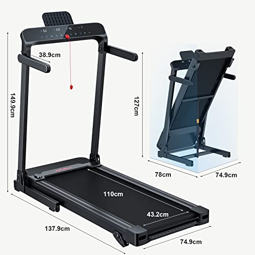 - Foldable Treadmill 3 Incline Levels | Max Weight 180kg | Up to 16km/h | Bluetooth -