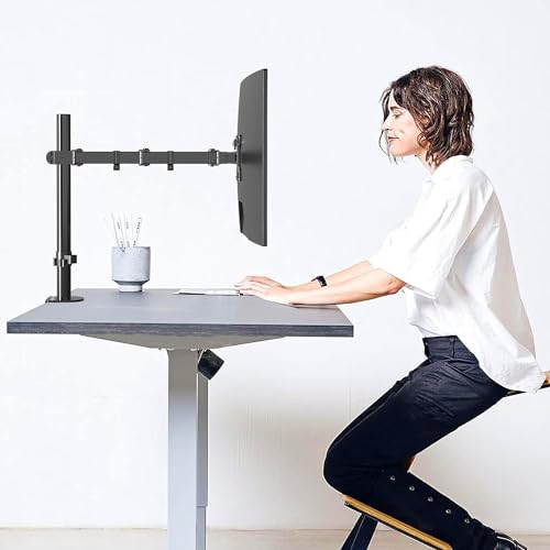 Amazon Basics Single Monitor Stand - Height Adjustable Arm Mount, Steel, Black