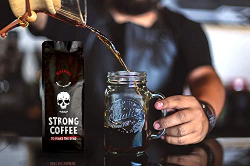 - Strong Coffee to Wake the Dead - 500g Ground Coffee | Intense Body and Full Flavour | High Caffeine | Natural Strong Coffee -