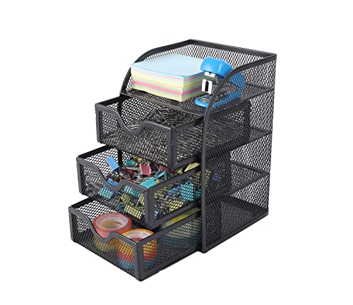 - EasyPAG Mesh 3 Tier Small Drawer Storage Desk Tidy | Desktop Organiser -