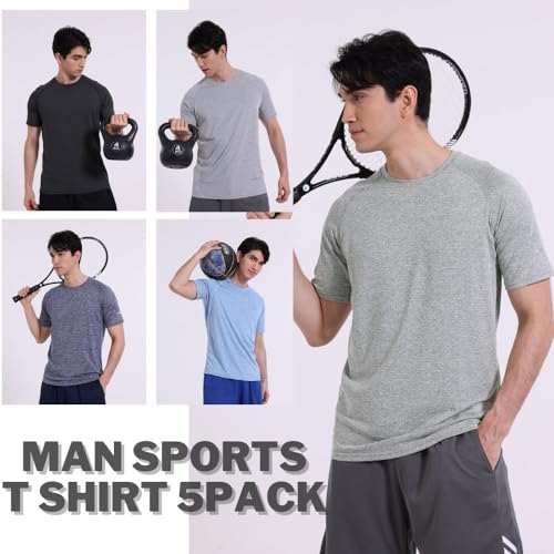 - Fovdtaa 5 Pack | Mens Short Sleeve Crew Neck Gym T Shirt Workout -