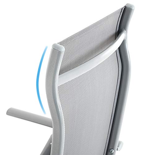 - SONGMICS Set of 2 Folding Garden Chairs | Outdoor Chairs | Max. Capacity 150 kg per Chair | Grey -