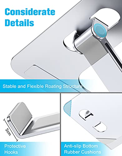 Babacom Laptop Stand Lap Desk, Ergonomic Foldable Computer Stand with Adjustable Height, Ventilated Aluminium Alloy Riser Compatible with MacBook Air, Pro, All 10-16" Laptops (Silver)