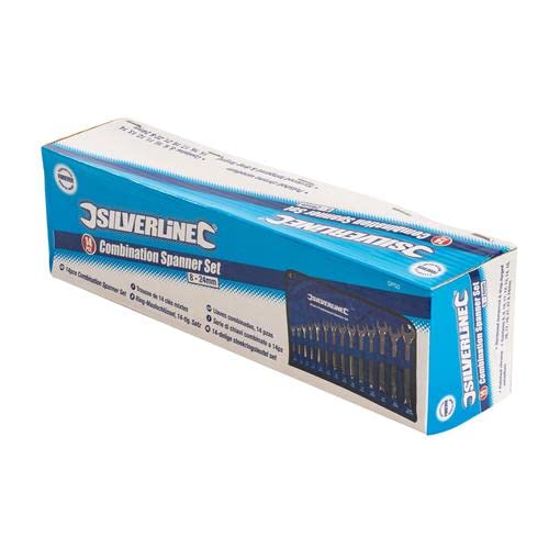 - Silverline SP50 Combination Spanner Set | 14pce | 8 - 24 mm -