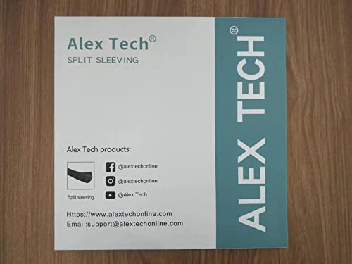 Alex Tech 10ft - 1/2 inch Cord Protector Wire Loom Tubing Cable Sleeve Split Sleeving for USB Power Cord Audio Video Cable – Protect Cat from Chewing Cords - Black
