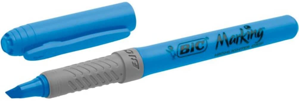 BiC Highlighter Grip, Highlighter Pens with Chisel Tip, Long-lasting, Ideal for School and Office, Assorted Colours, 5 count (Pack of 1)
