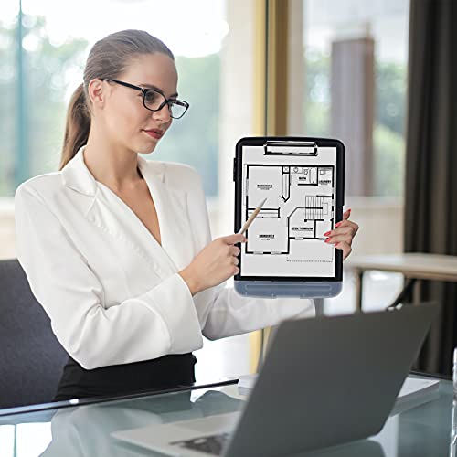 - ZCZN Plastic Clipboard with Storage, A4 Clipboard Folder with Separate Pen Holder