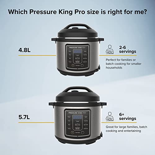 - Drew&Cole Pressure King Pro 14-in-1 Digital Electric Pressure Cooker | 5.7L Capacity | Improved Design | Enhanced Non-Stick Coating | Oven & Dishwasher Safe -