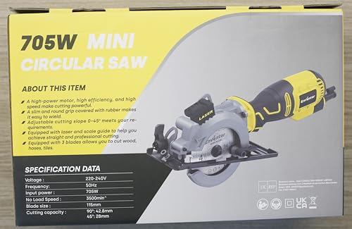 - Enventor Mini Circular Saw | 705W 3500RPM Pure Copper Motor Compact Electric Circular Saw | Laser Guide -