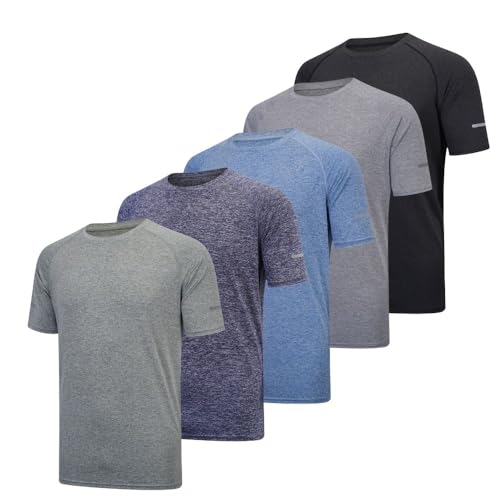 - Fovdtaa 5 Pack | Mens Short Sleeve Crew Neck Gym T Shirt Workout -