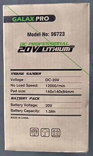 - GALAX PRO Cordless Sander 20V | Detail Sanders | 20Pcs Sandpapers | 12000 RPM Sanders with Dust Collection System for Tight Spaces -