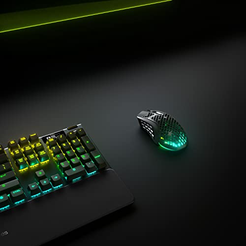 - SteelSeries Aerox 9 Wireless | Holey RGB Gaming Mouse | Ultra-lightweight Water Resistant Design -
