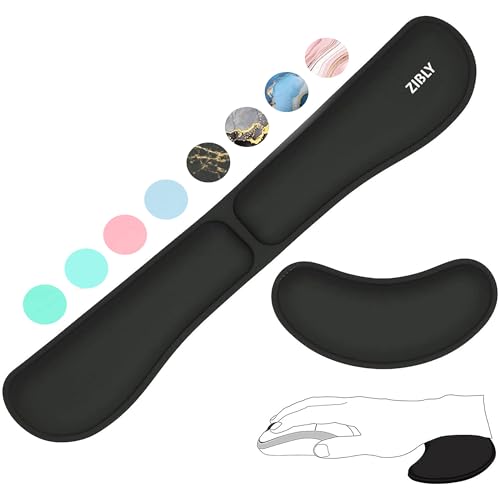 - ZIBLY Wrist Rest Keyboard and Mouse Set - Non-Slip Ergonomic Wrist Cushion Support Pad - Easy Typing, Pain Relief