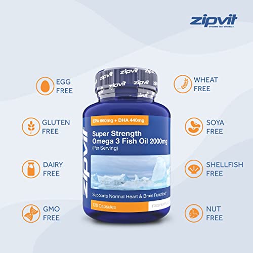 - Omega 3 Fish Oil |120 Capsules (2 Months Supply). Supports Heart, Brain Function and Eye Health -