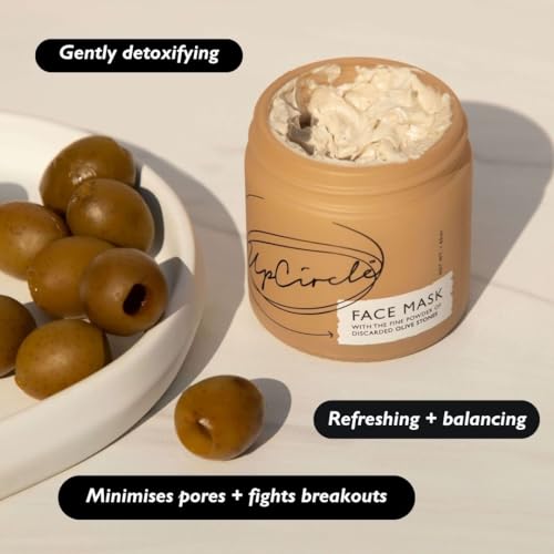 - UpCircle Hydrating Kaolin Clay Face Mask with Olive Powder 60ml - Detoxifying Mask -