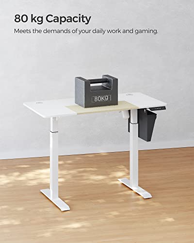 - SONGMICS Electric Standing Desk | Height Adjustable Desk | 60 x 120 x (72-120) cm | White and Beige LSD015W11 -