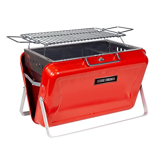 - George Foreman Portable Charcoal BBQ | Portable, Sturdy Foldable Legs -