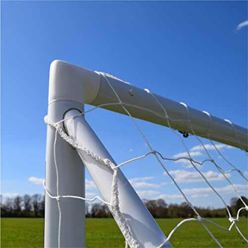 Amazon Exclusive Football Flick Goal - All weather - 70mm Extra thick uPVC - football goal for gardens, Integrated locking system (6x4, 8x4, 8x6, 12x6),White