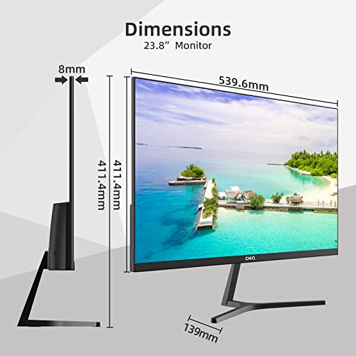 CHiQ 24F650, 24 Inch Monitor, FHD(1920x1080) PC Monitor, 75Hz, Ultra Slim, AMD FreeSync, 99% sRGB, HDMI&DP, VGA, USB, 2023 New