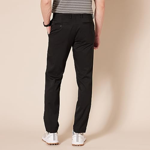 Amazon Essentials Men's Slim-Fit Stretch Golf Trousers, Black, 33W / 28L
