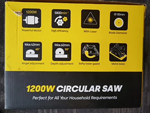 - Enventor Circular Saw | 1200W 5800RPM Pure Copper Motor Electric Circular Saws -