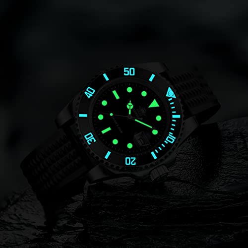 ADDIESDIVE Quartz Watches for Men Diver 200M Steel Watch with Waterproof Rubber Strap Waffle